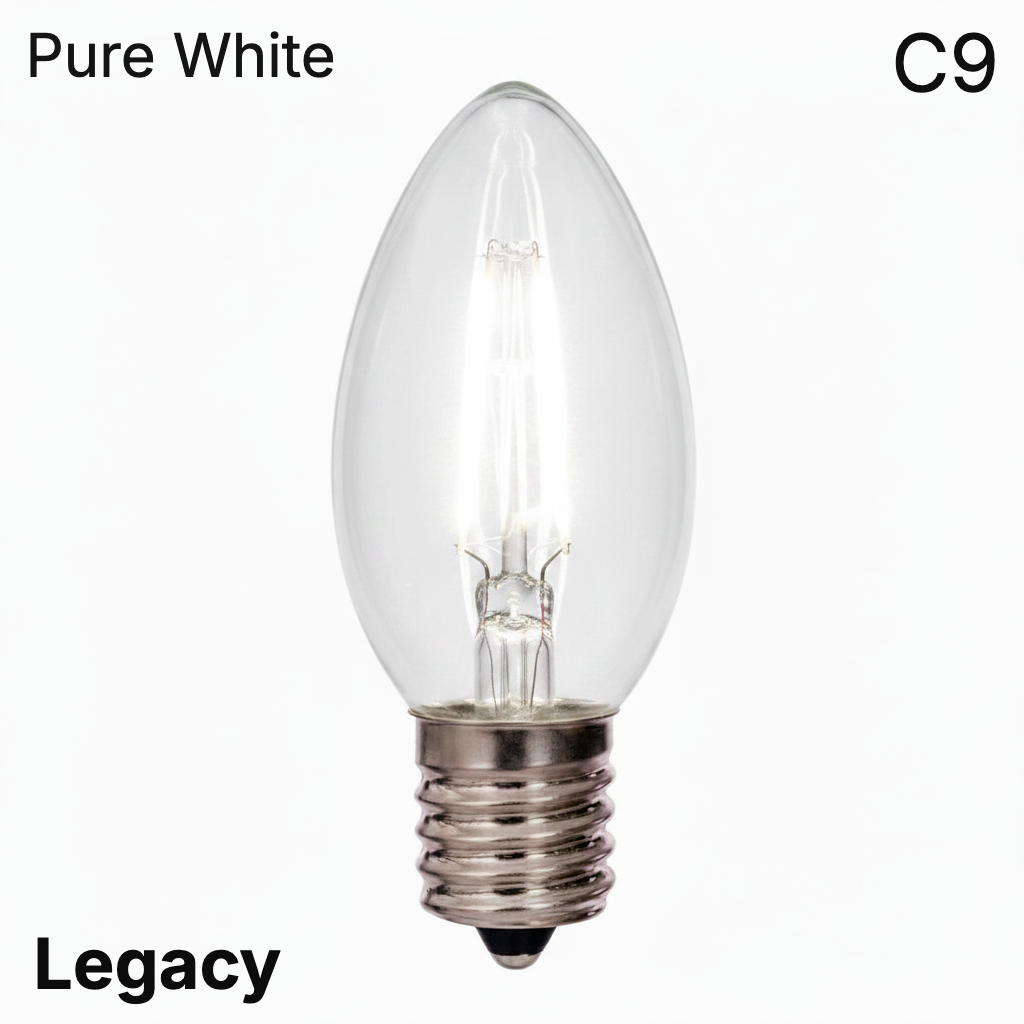 LED C9 Straight Filament Bulb - PURE WHITE — view 1