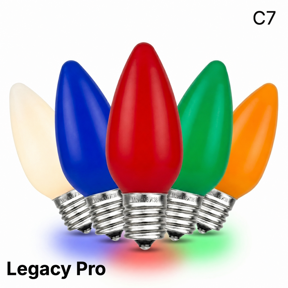 Multi Colored LED C7 - LegacyPro Opaque C7 Filament Bulb — view 1