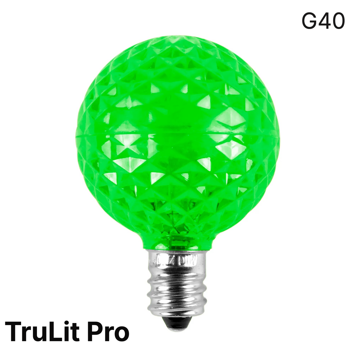 Green LED G40 - TrueLit Pro Faceted Bulb — view 1