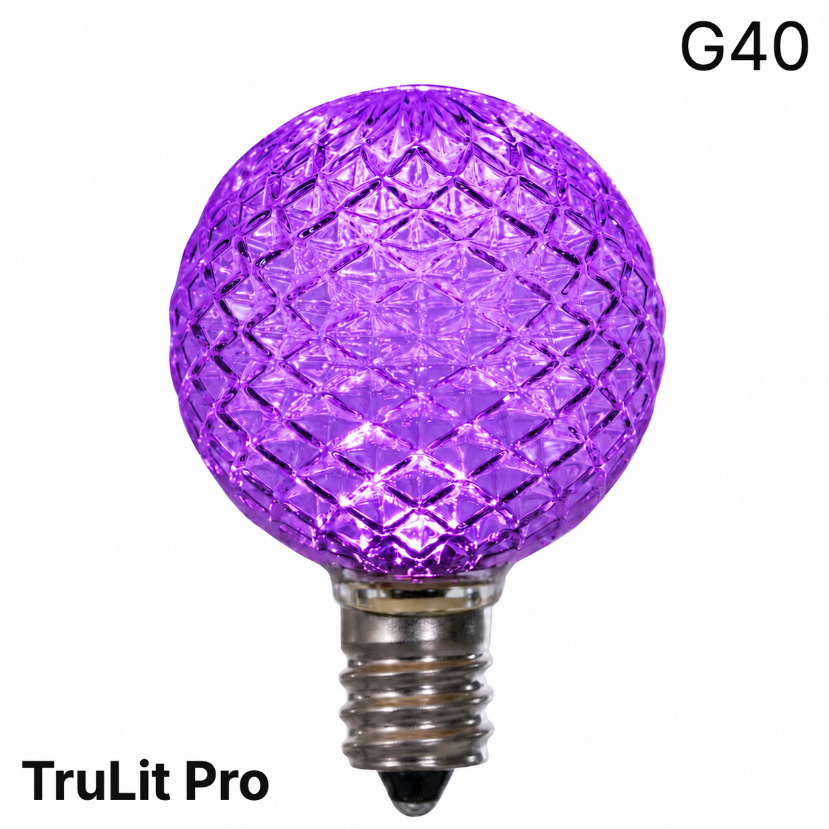 Purple LED G40 - TrueLit Pro Faceted Bulb — view 1
