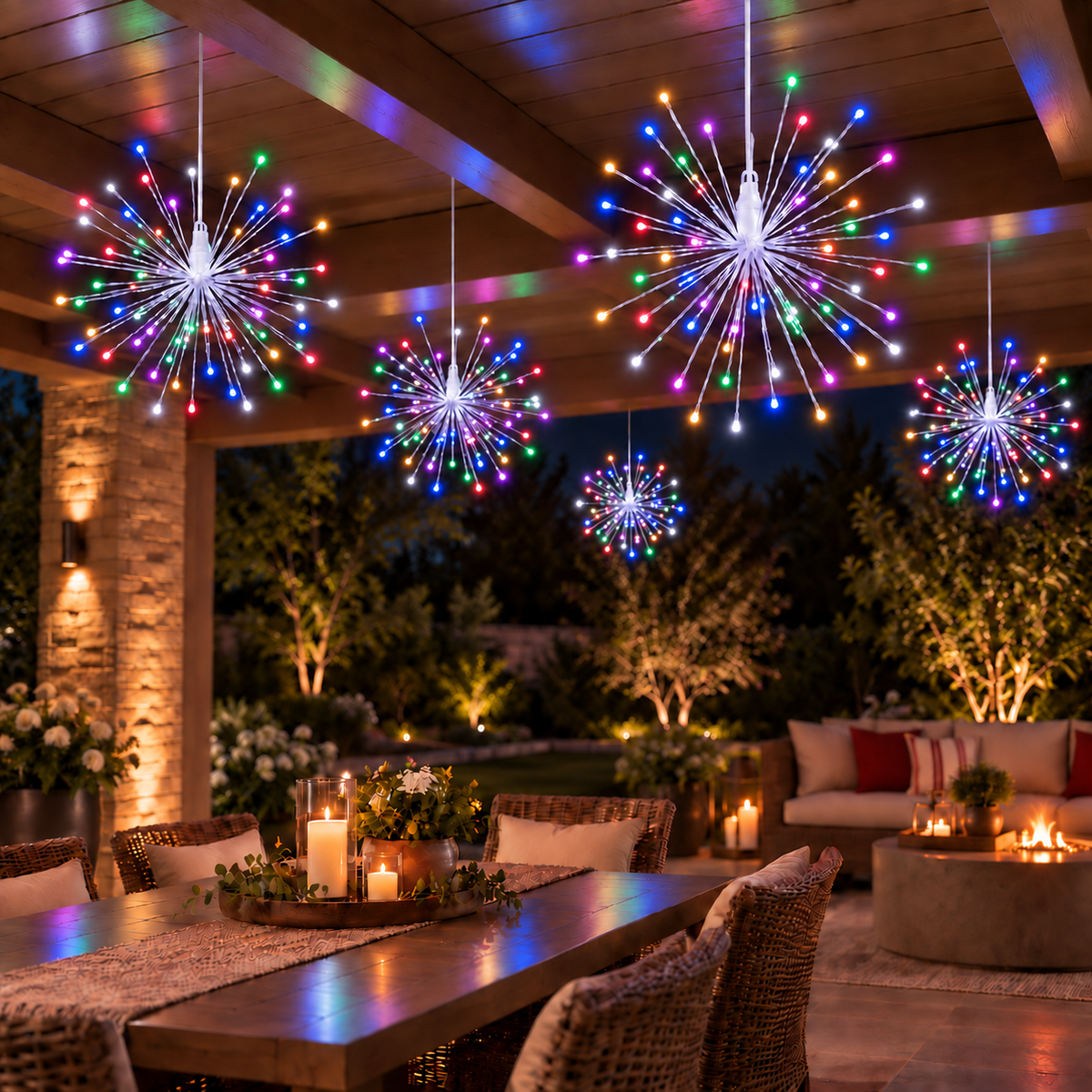 24" Multicolor LED Spritzer - Twinkle - White Frame — view 2