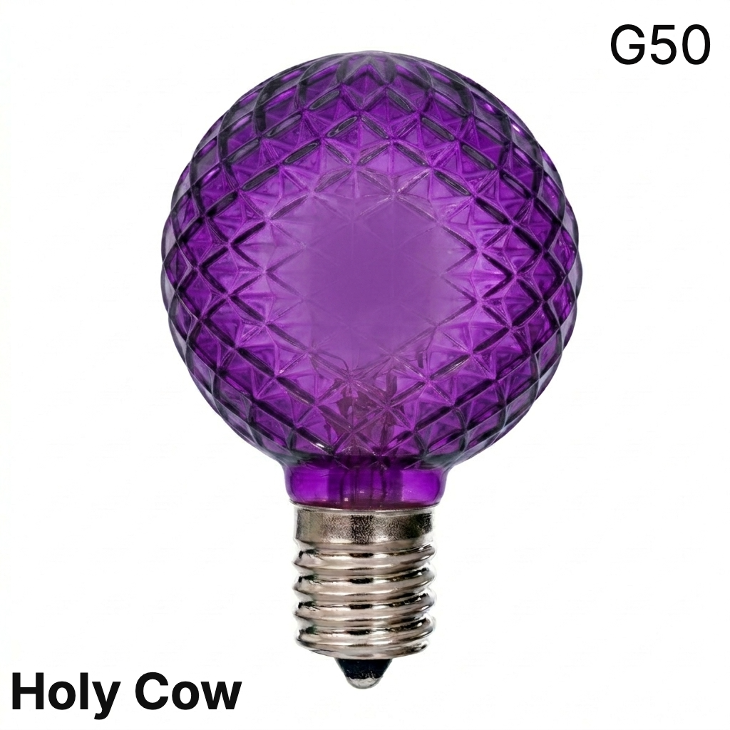 LED G50 Faceted Bulb - PURPLE — view 1