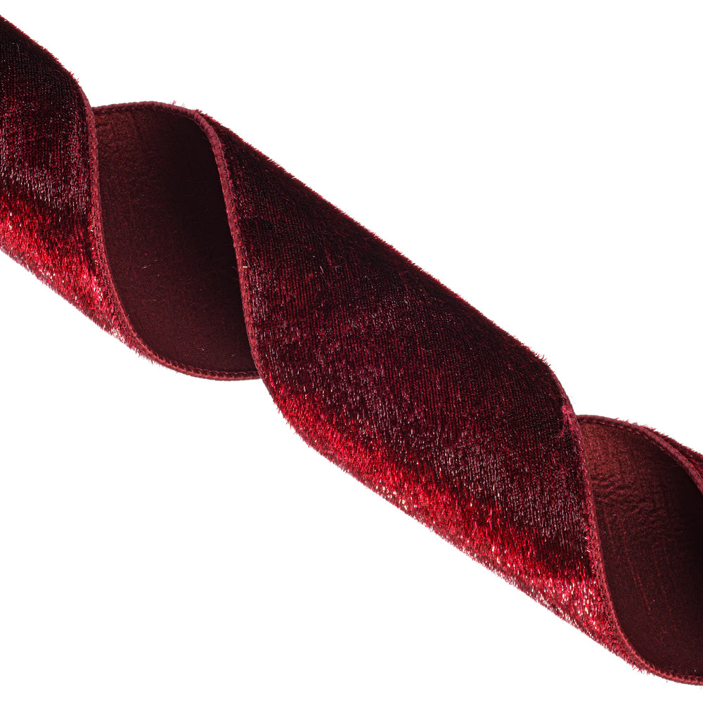4" Ribbon - Velvet Luster - 10 Yard Roll - Burgundy — view 3