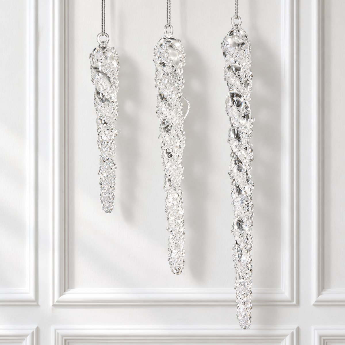 9.5" Box of Swirl Icicle Ornaments – Box of 3