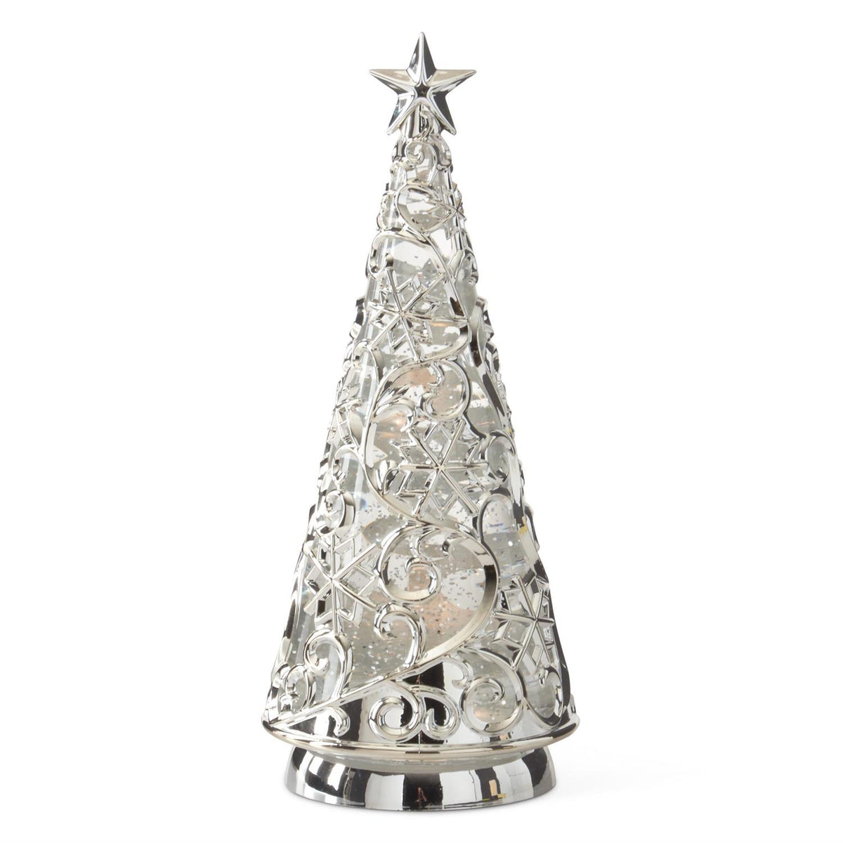 12 Inch Silver Scrolled Snowflake Water Spinnin — view 1