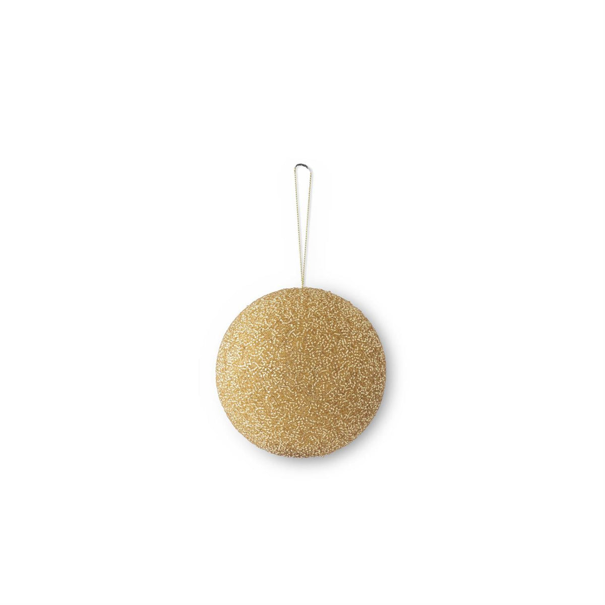 4.75 Inch Gold Seed Bead Round Ornament — view 1
