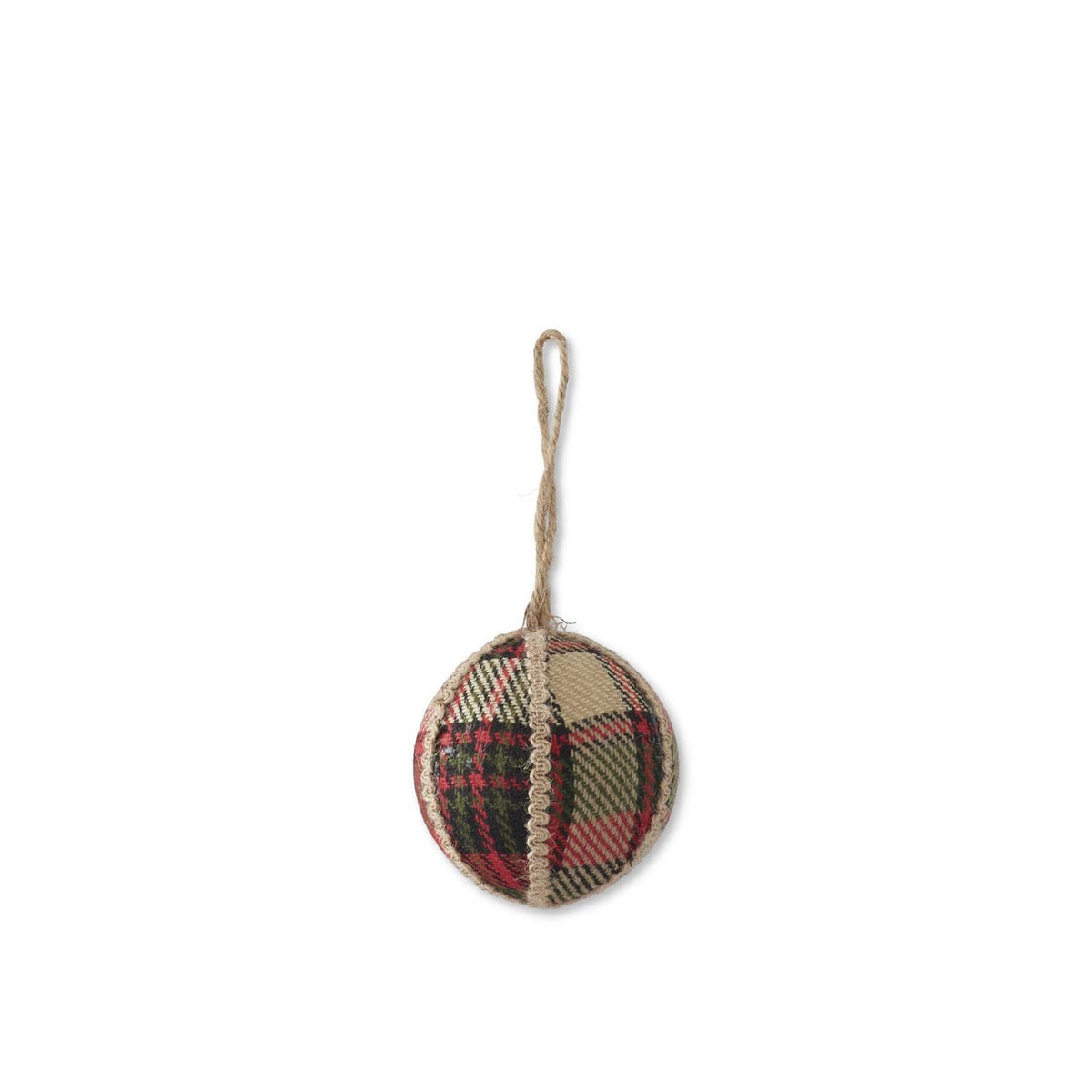 4 Inch Red Green & Black Plaid w/Jute Trim Rou — view 1