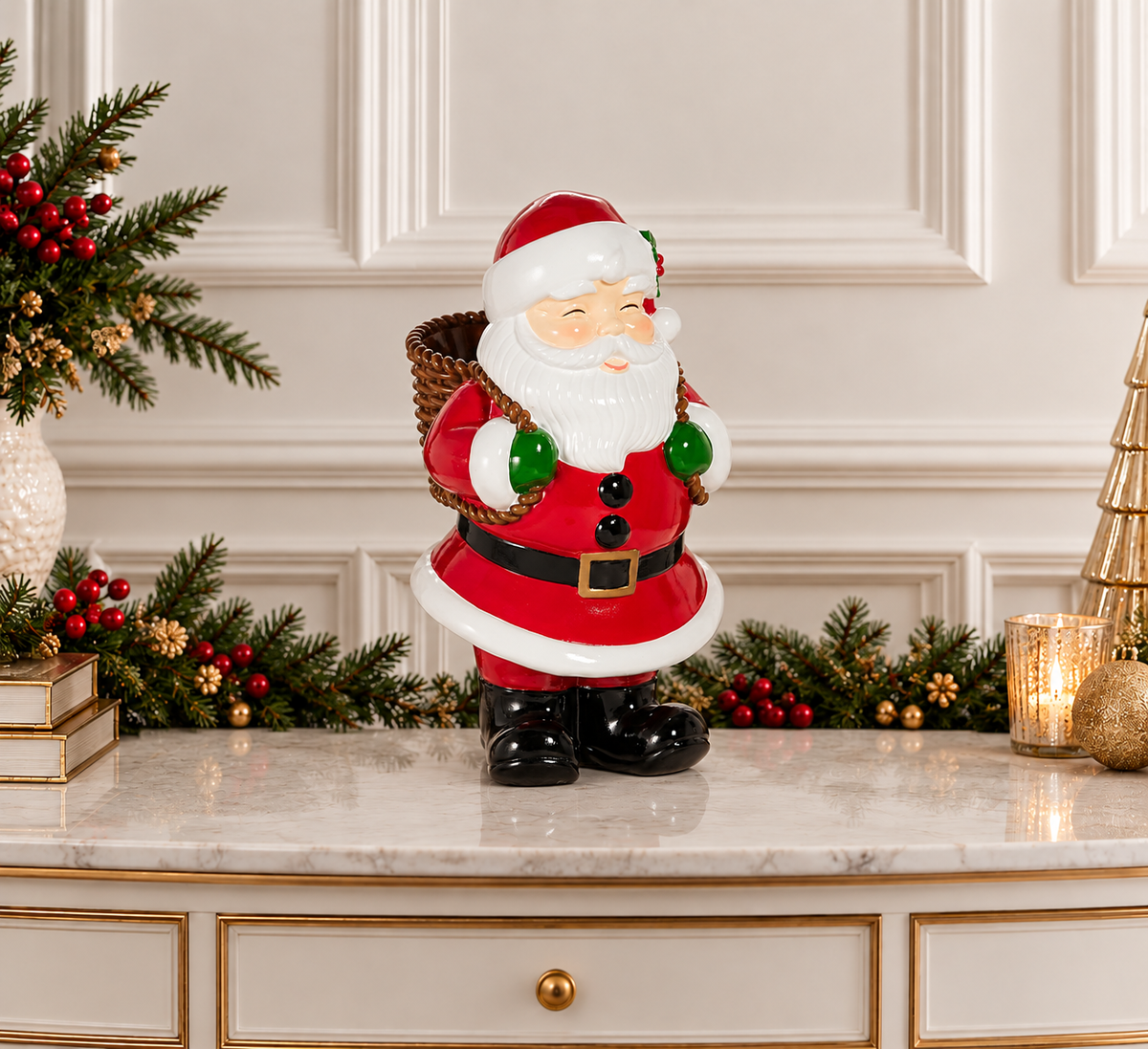 20" Santa with Basket — view 2