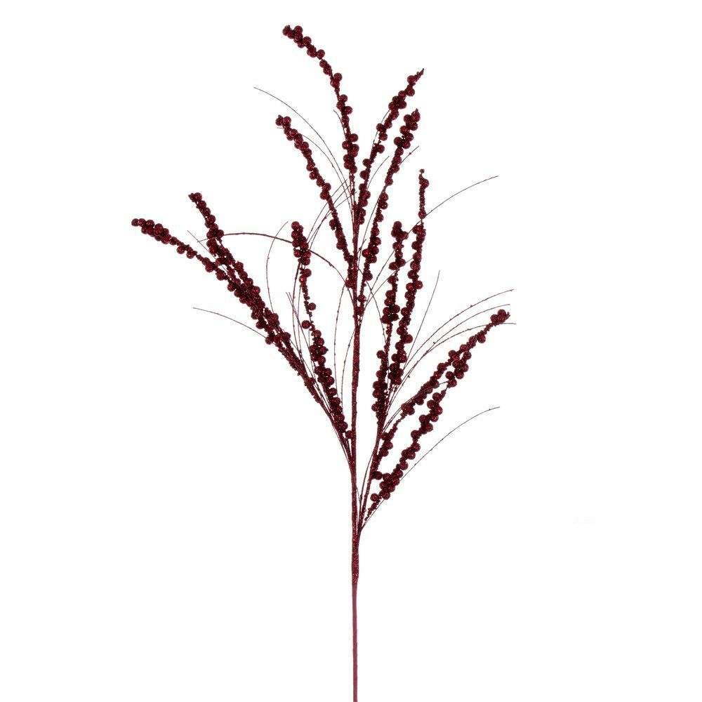 36" Berry Twig Glitter Spray - Set of 6 - Burgundy — view 1