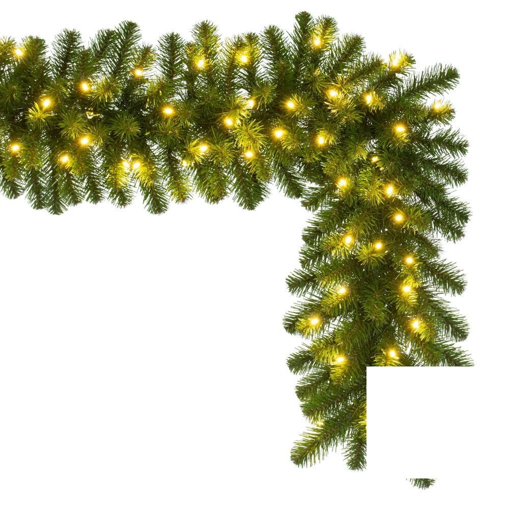 9' x 14" Warm White Dense Forest Pine Garland — view 4