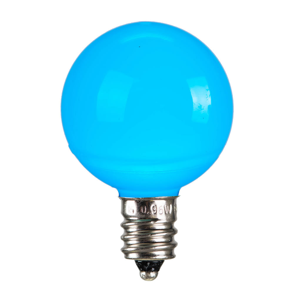 Teal LED G40 - Ceramic Smooth Bulb - Steady Teal — view 1