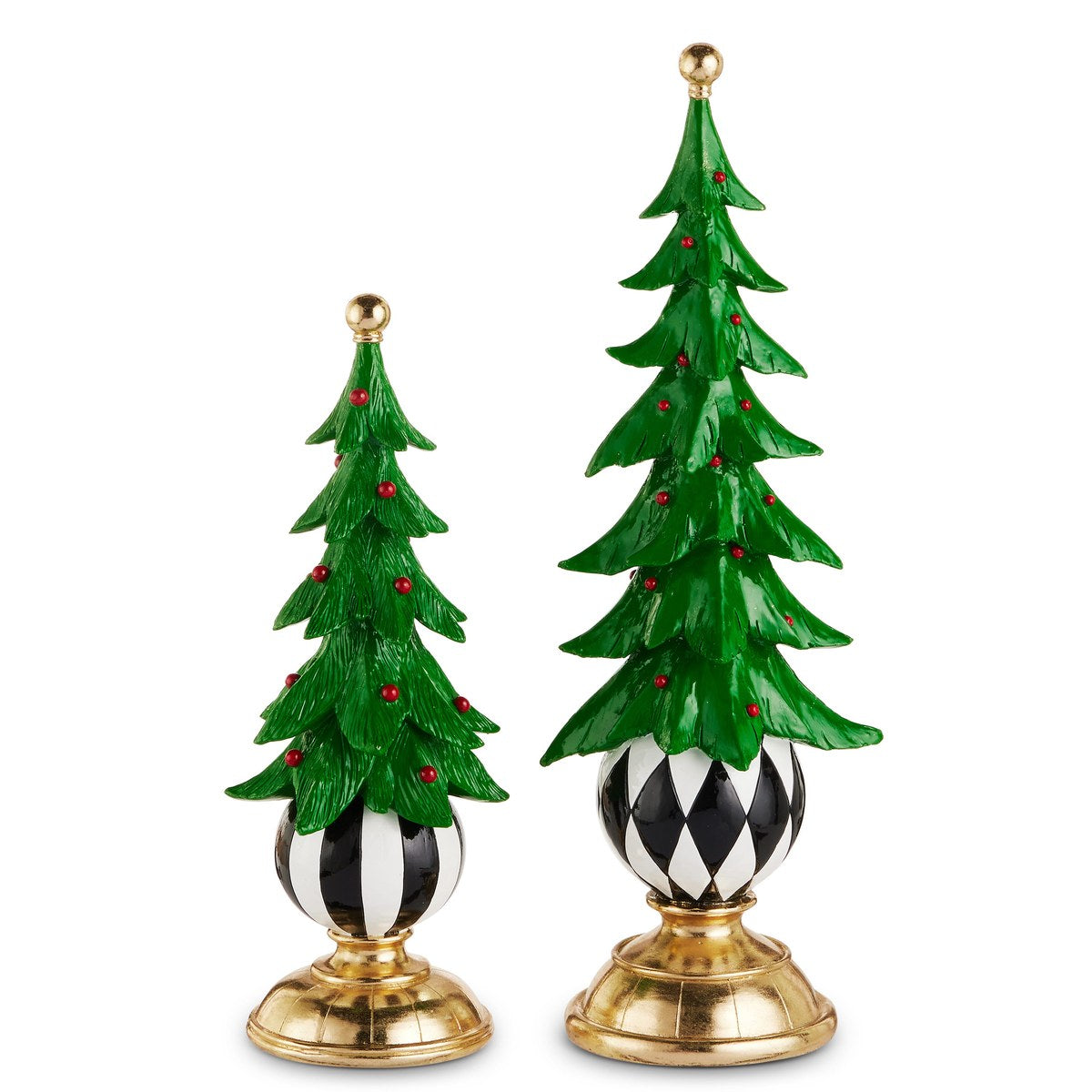 17" Christmas Tree on Ball Pedestal – Set of 2