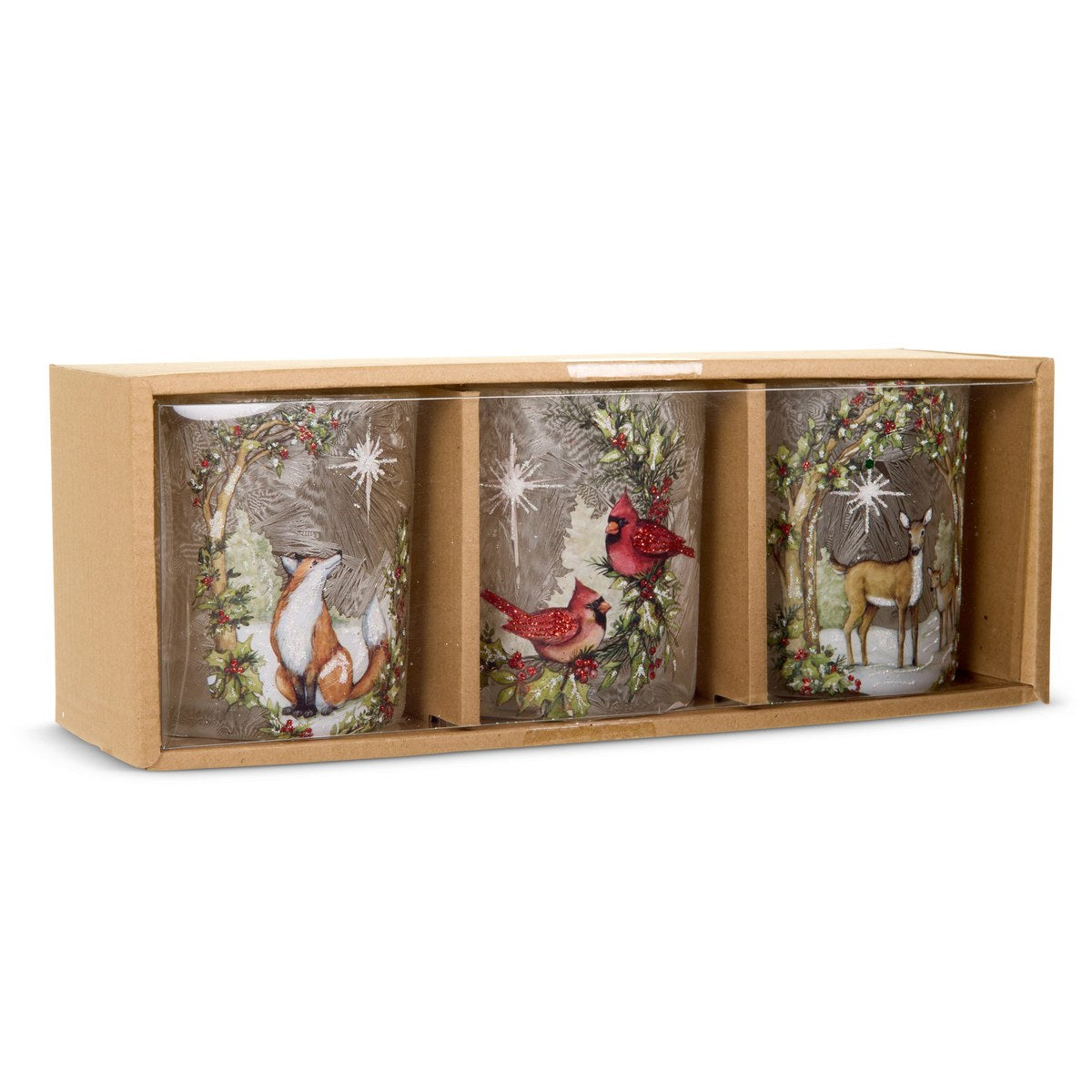 3.5" Box of Woodland Noel Containers – Box of 3