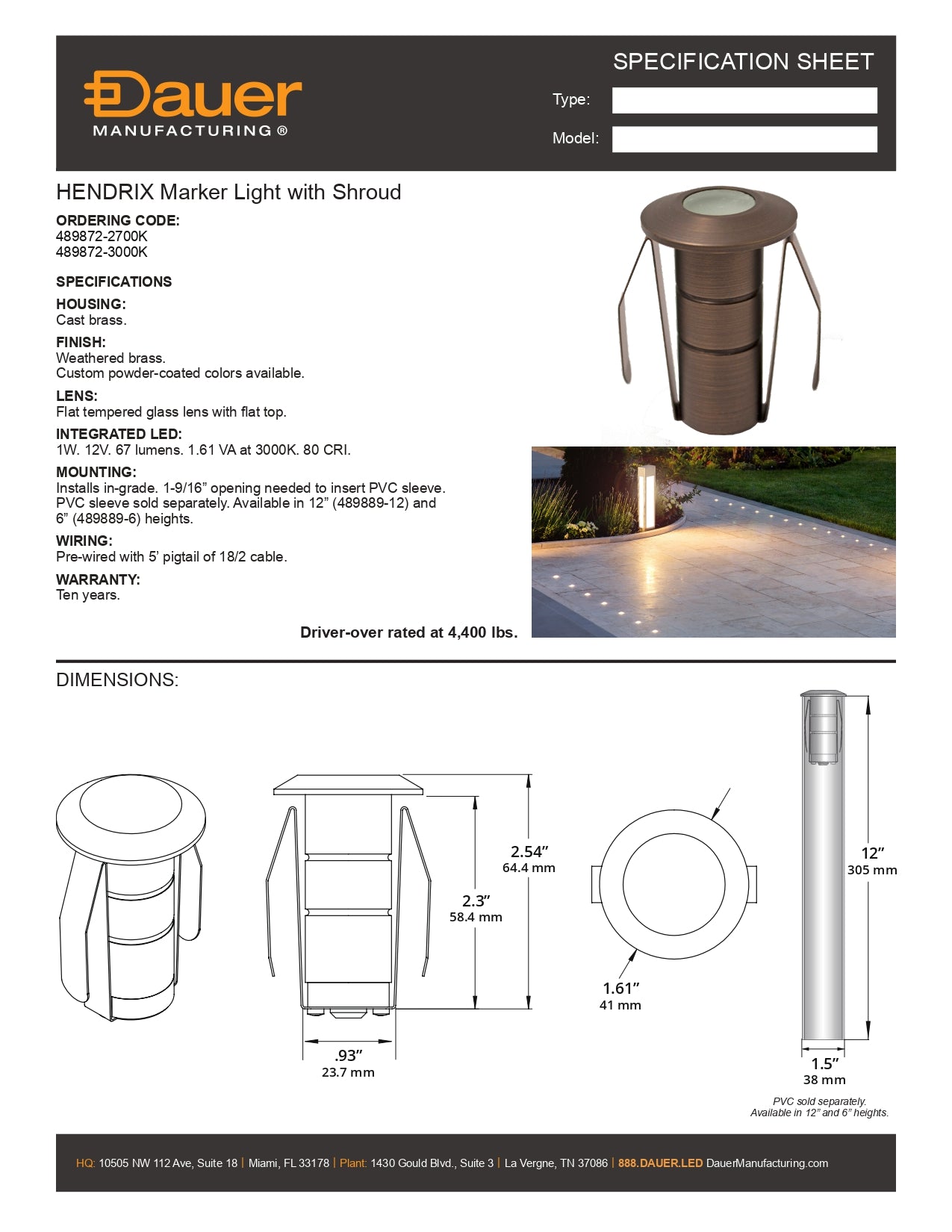Specification Sheet
