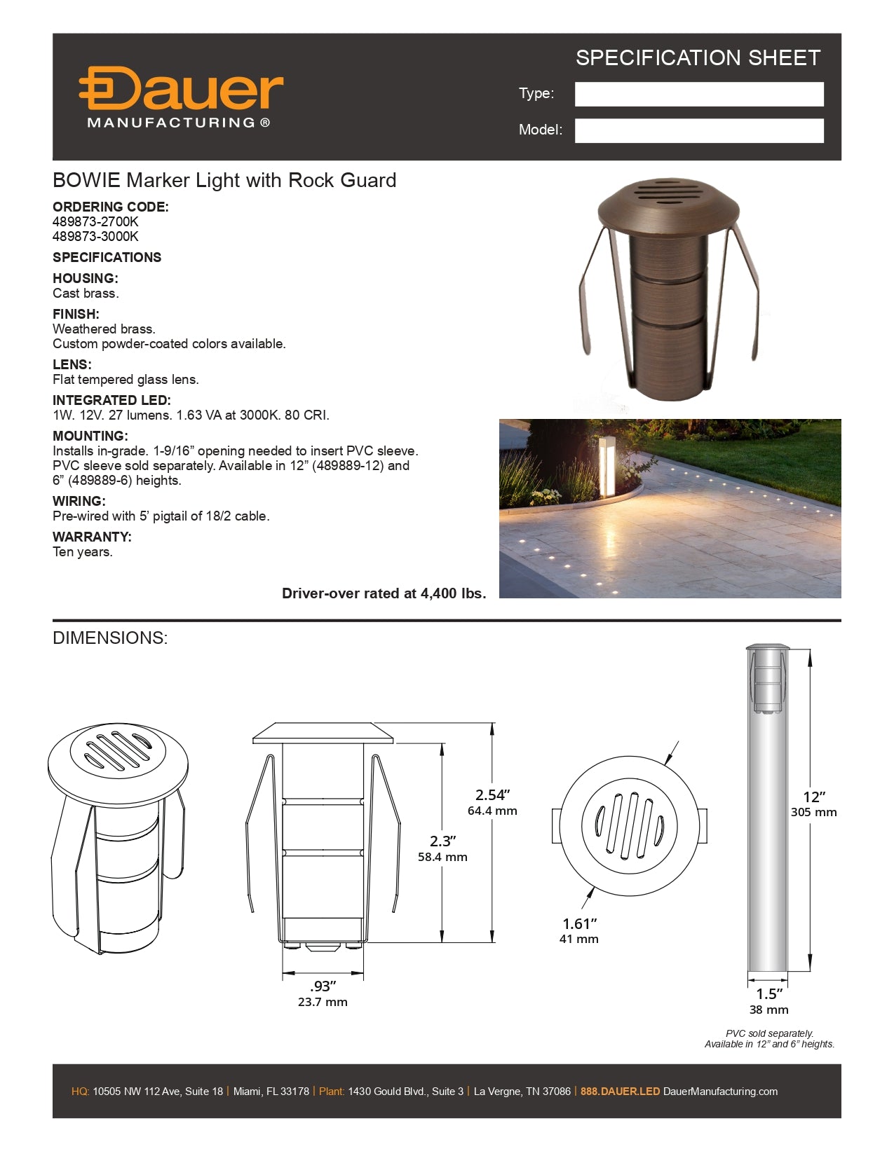 Specification Sheet