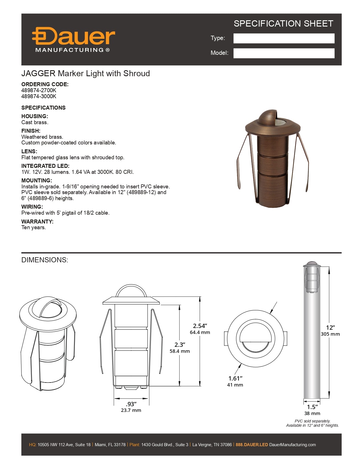 Specification Sheet