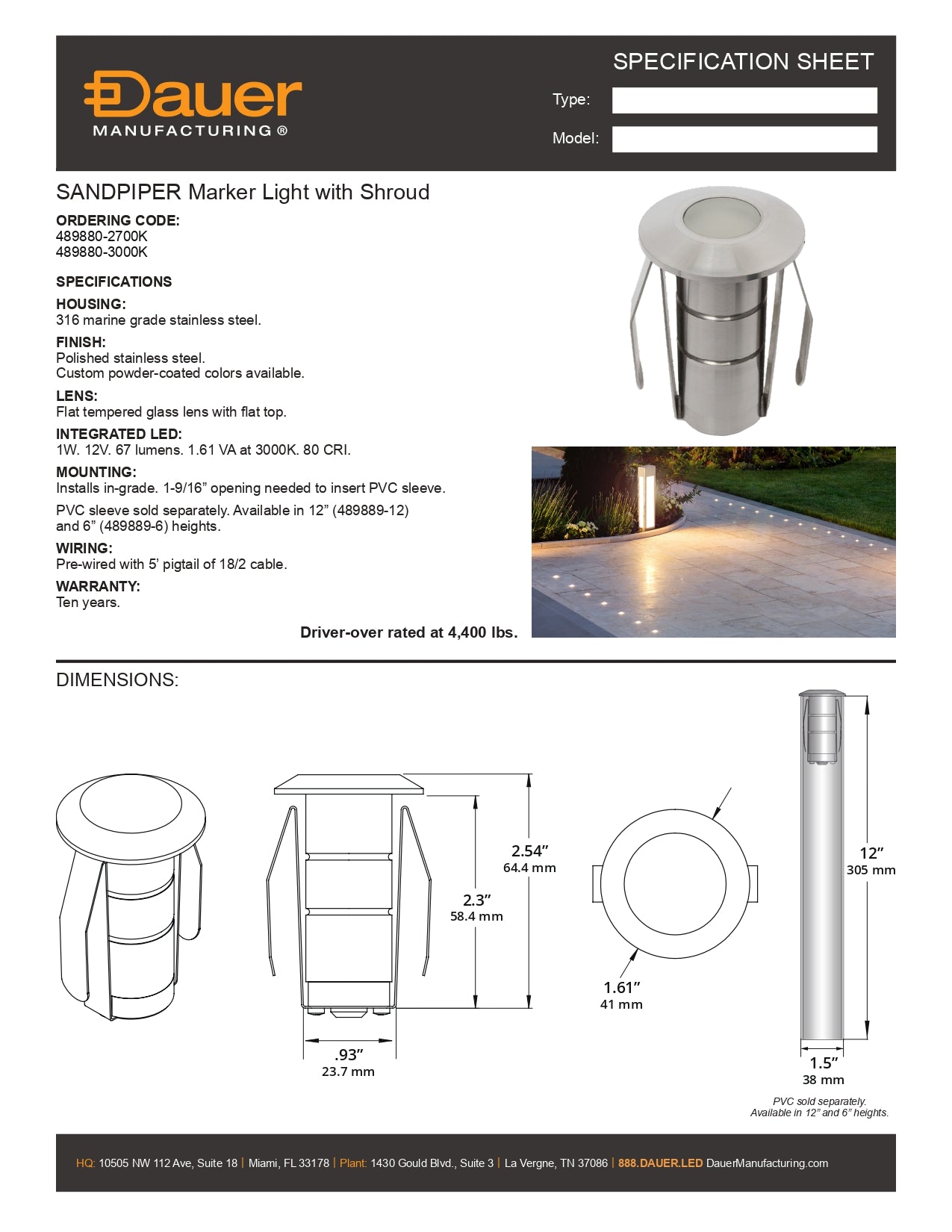 Specification Sheet