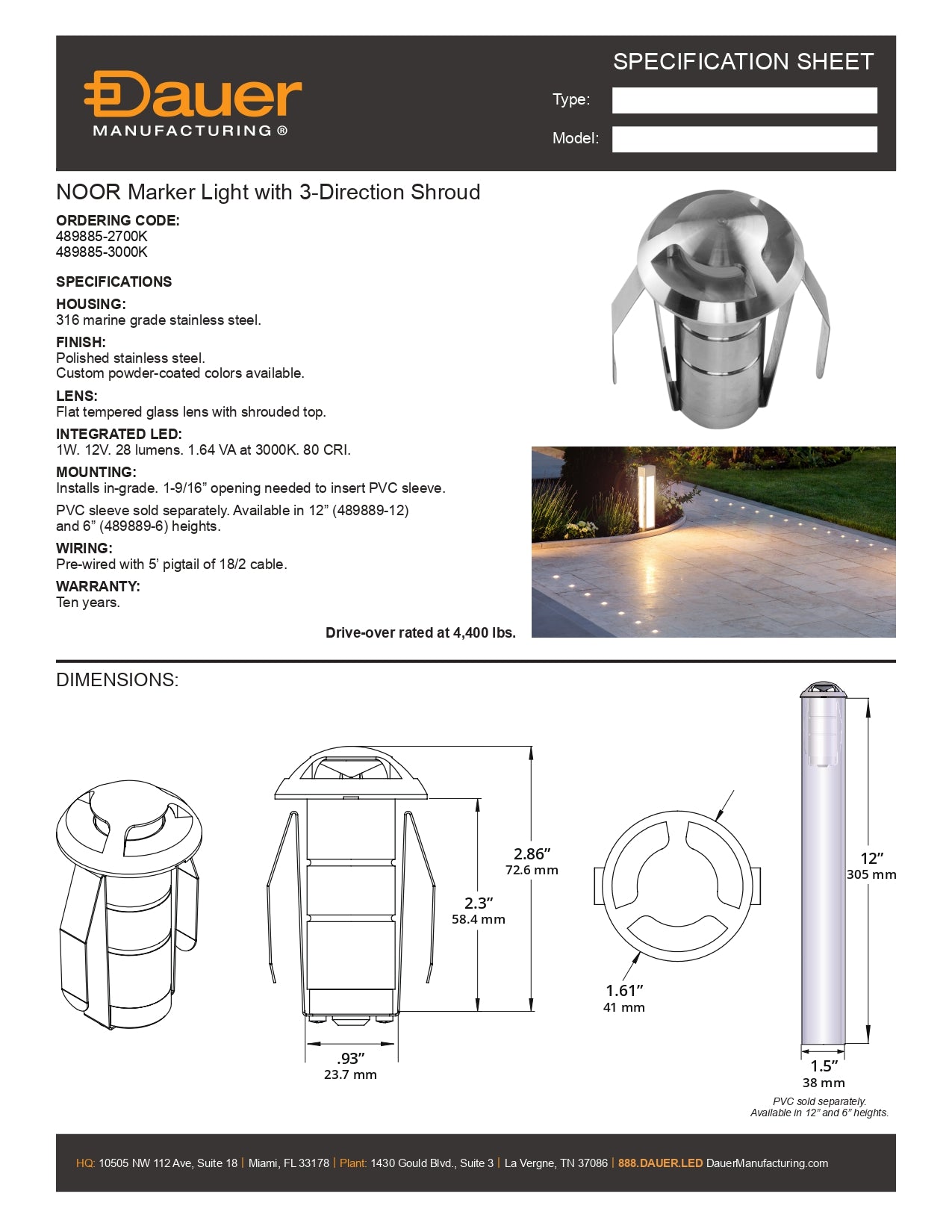Specification Sheet