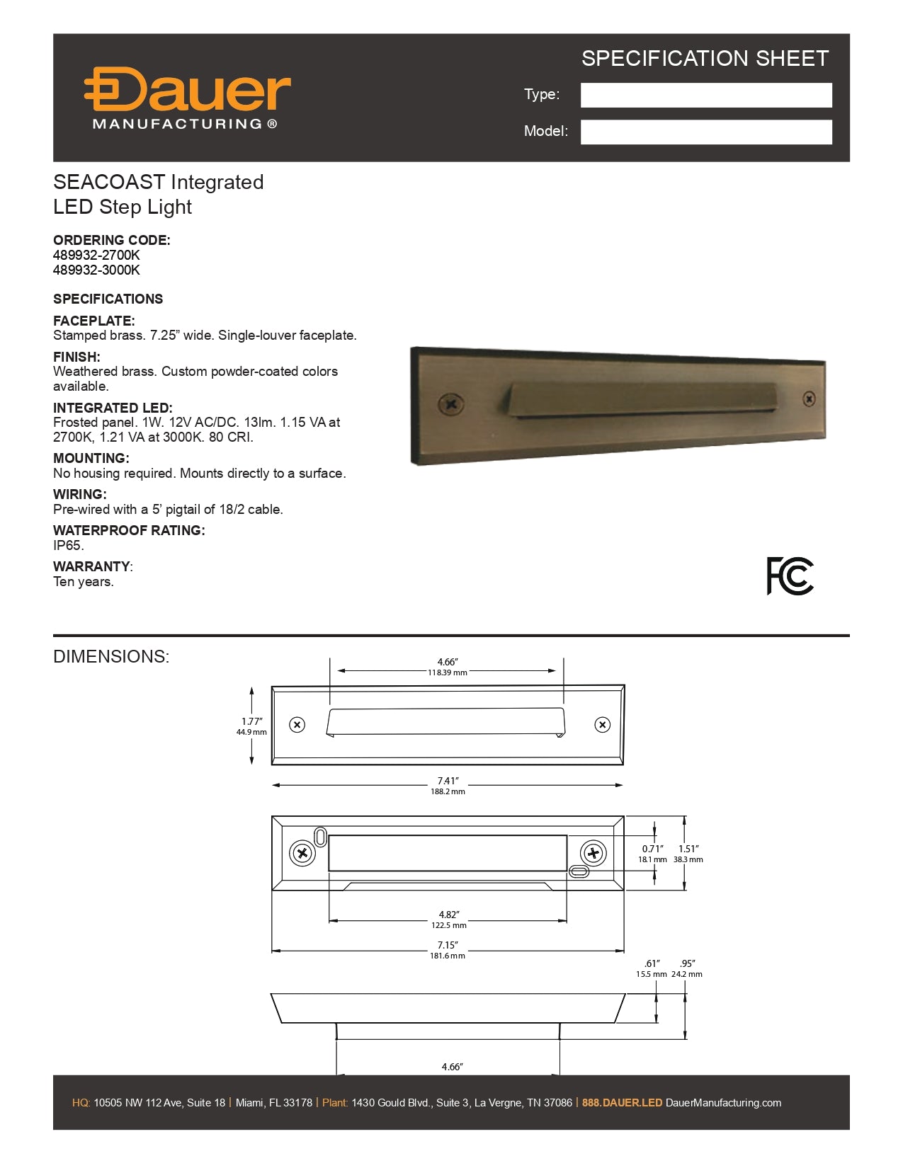 Specification Sheet