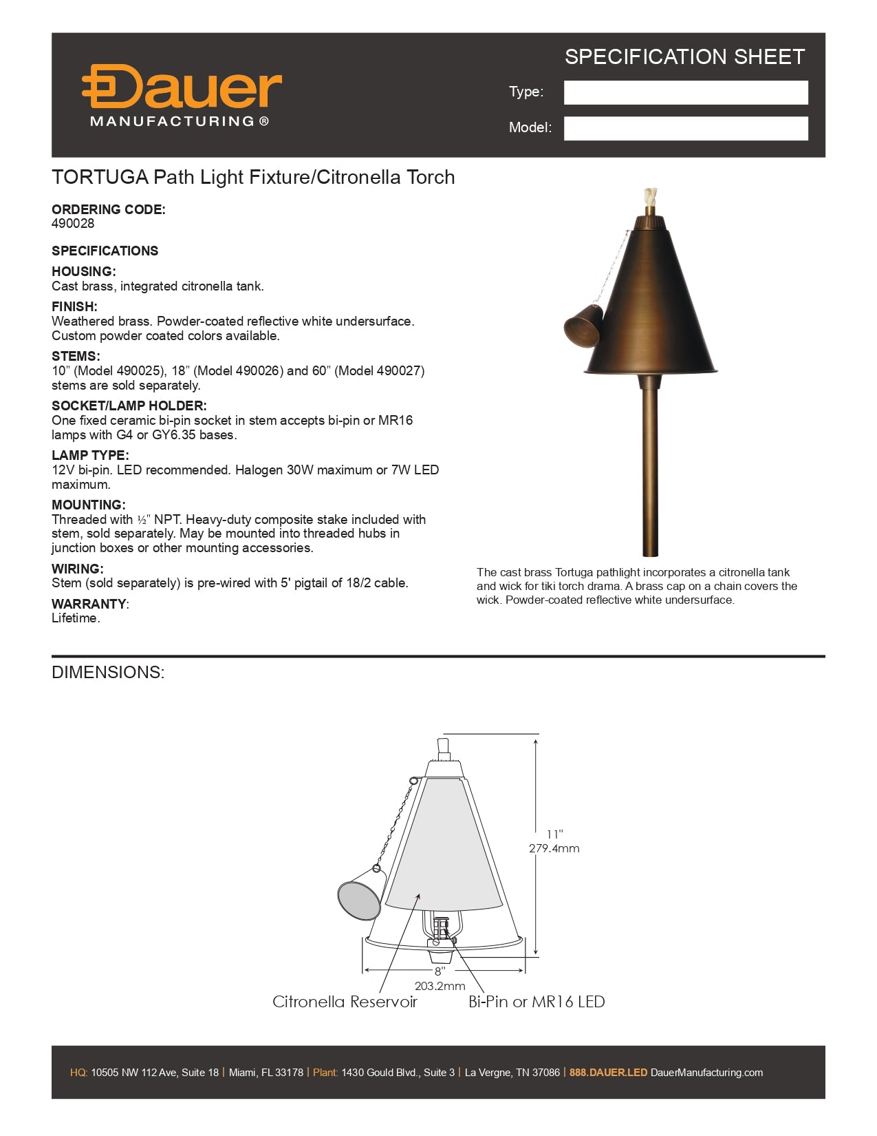 Specification Sheet