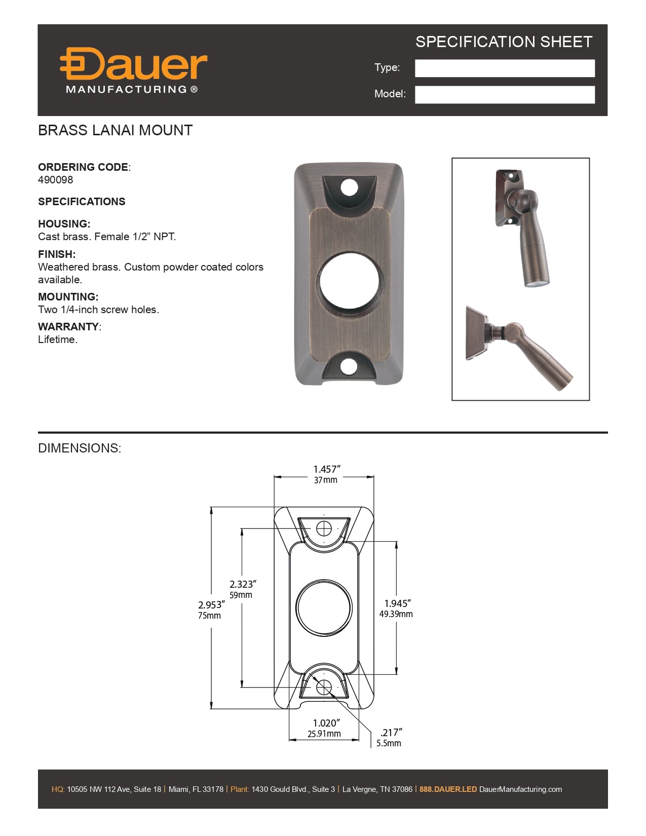 Specification Sheet