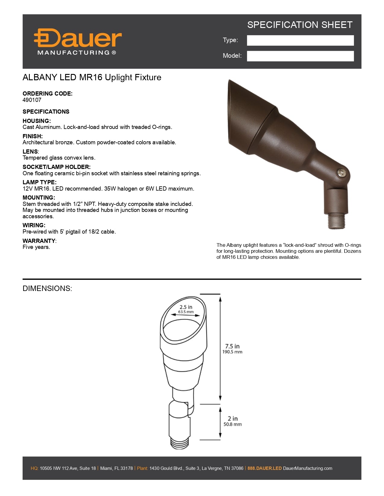 Specification Sheet