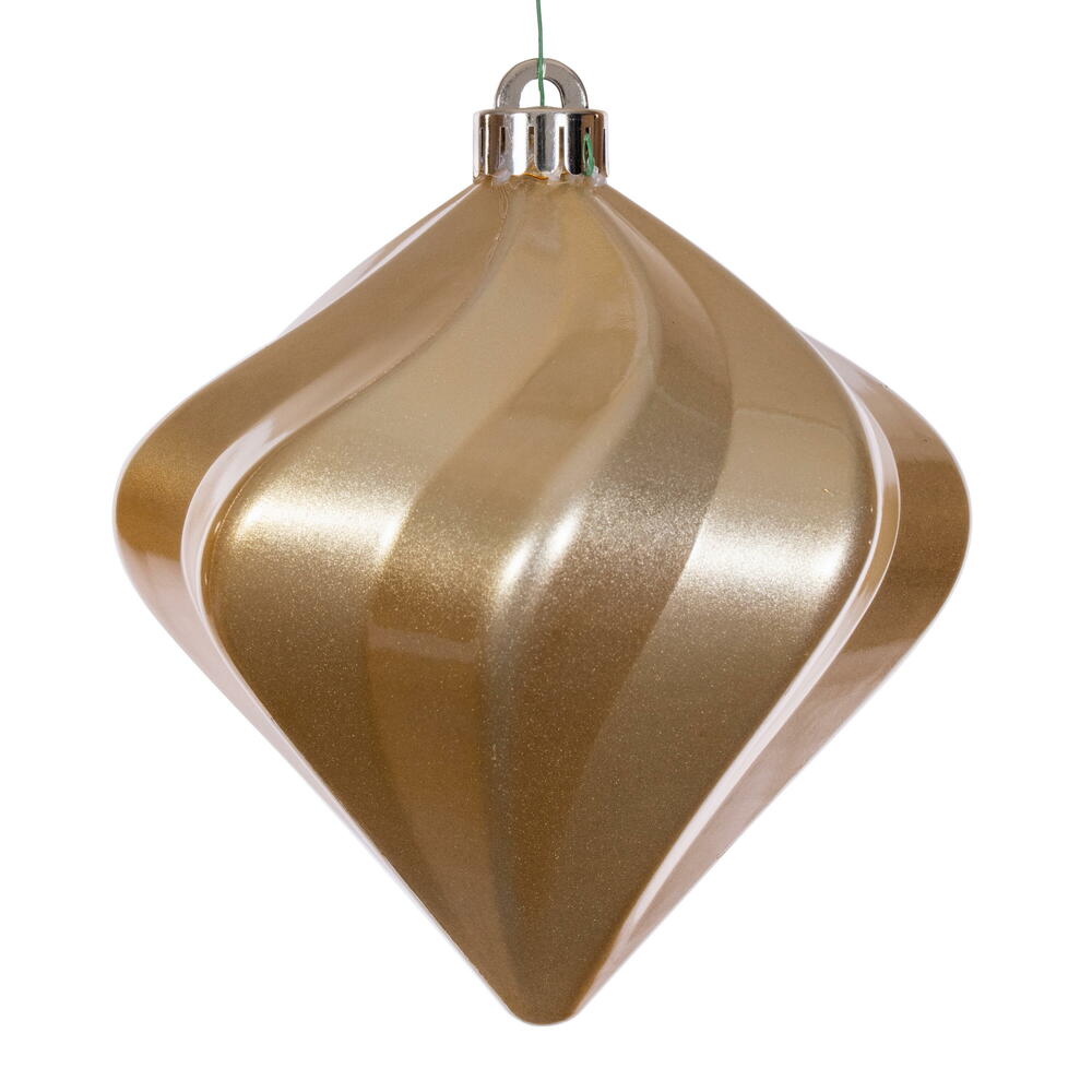 4" Candy Swirl Diamond Ornament - Gold - UV Treated - Set of 3 Gold — view 2