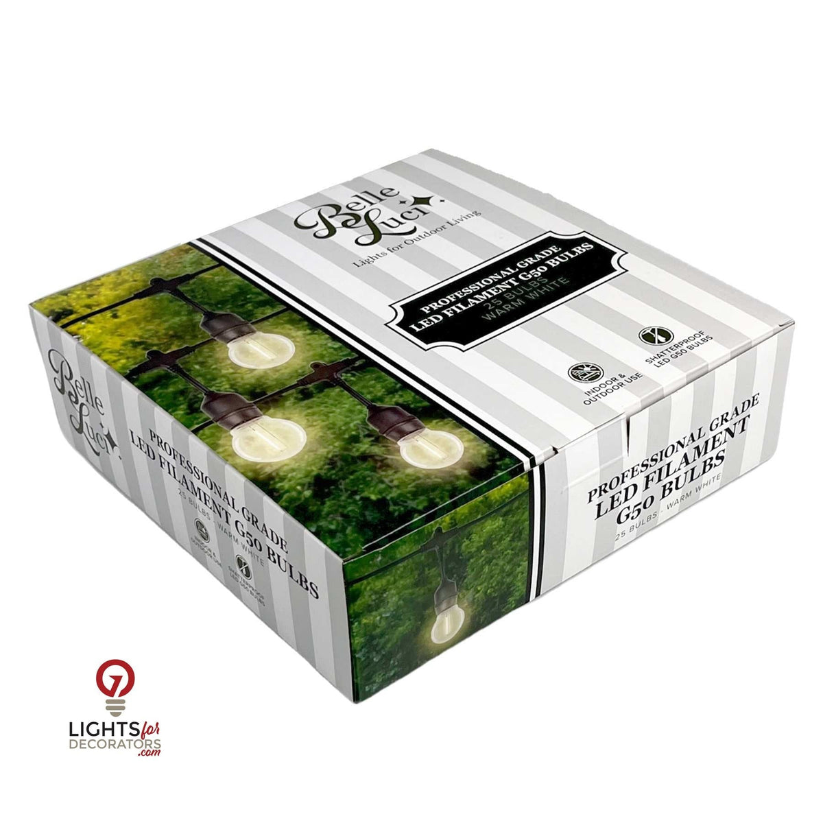 LED Patio Bulb - E26 Base - G50 Filament Bulb - Smooth – Box of 25 — view 2