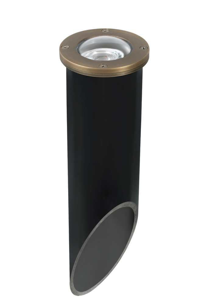 Brass Lensed Well Light with PVC, Antique Bronze, No Lamp — view 1