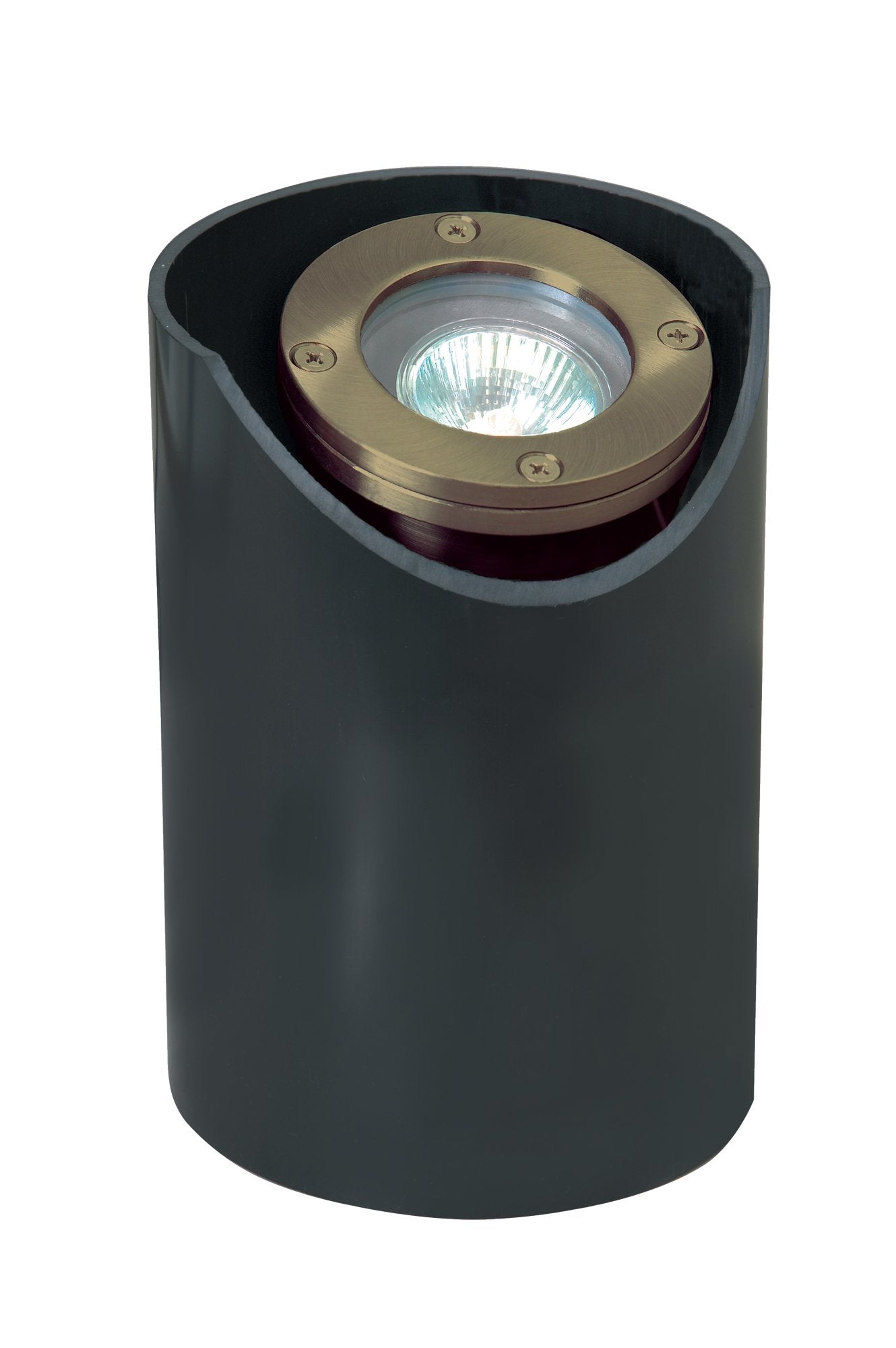 Brass Adjustable Lensed Well Light, Antique Bronze, No Lamp — view 1