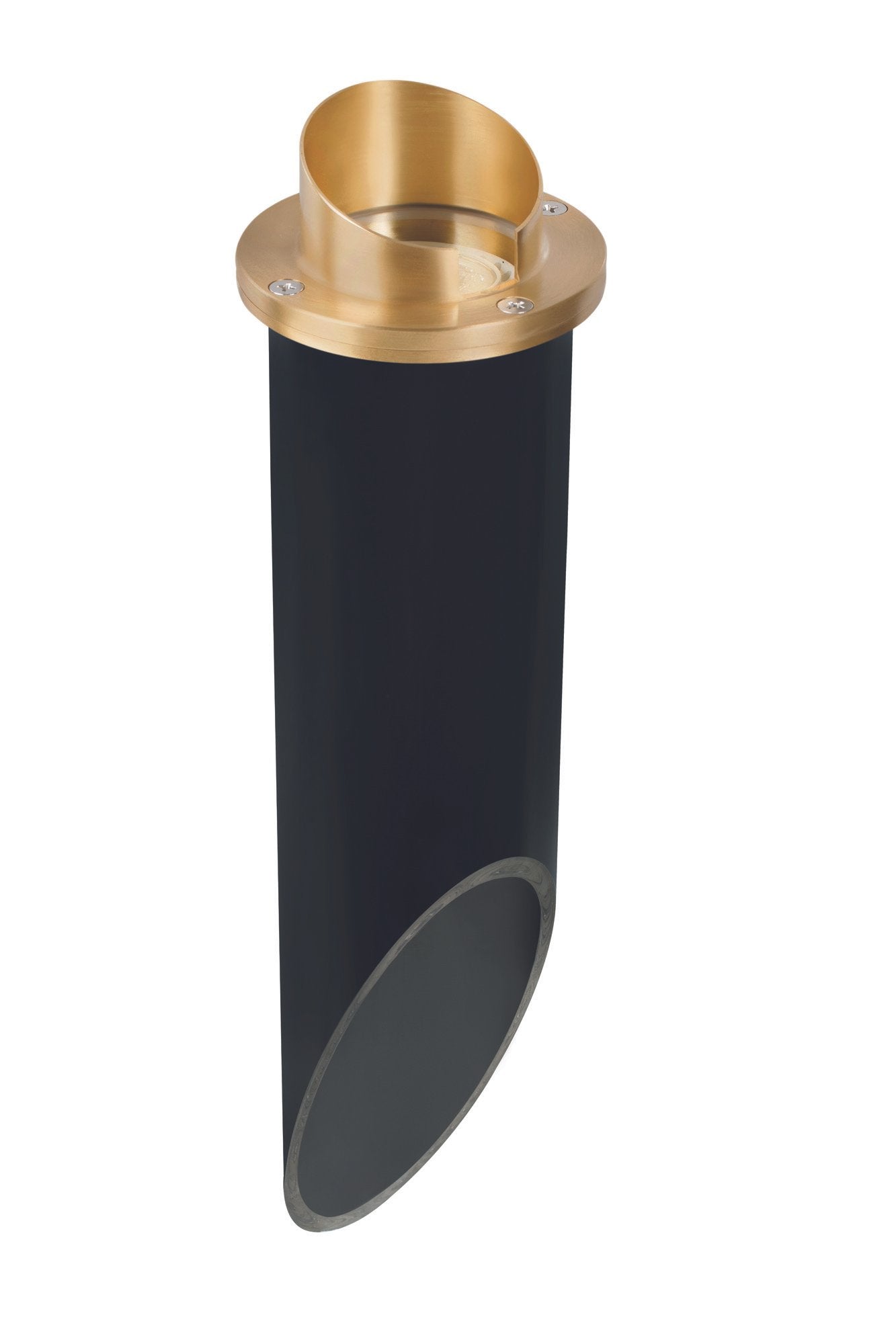 Brass Hooded Well Light with PVC, Natural Brass, No Lamp — view 1