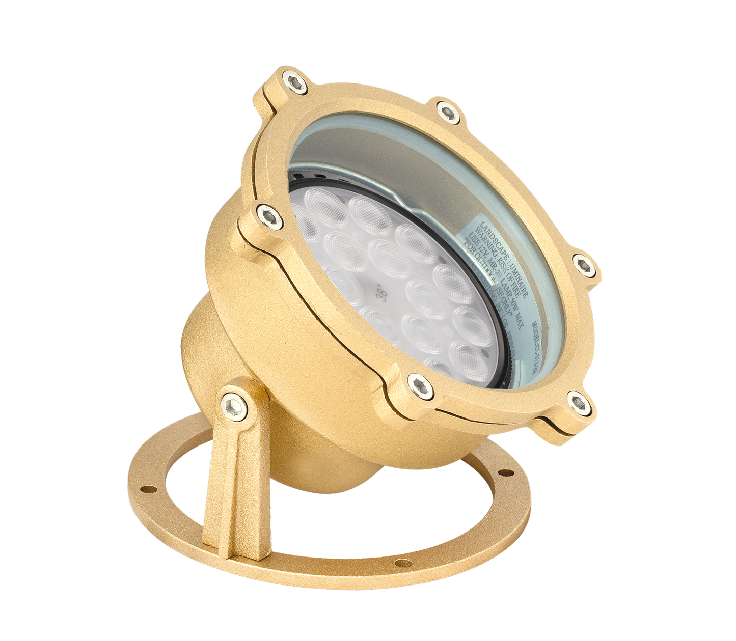 Brass Underwater Light, 30' Cord, Natural Brass, No Lamp — view 1