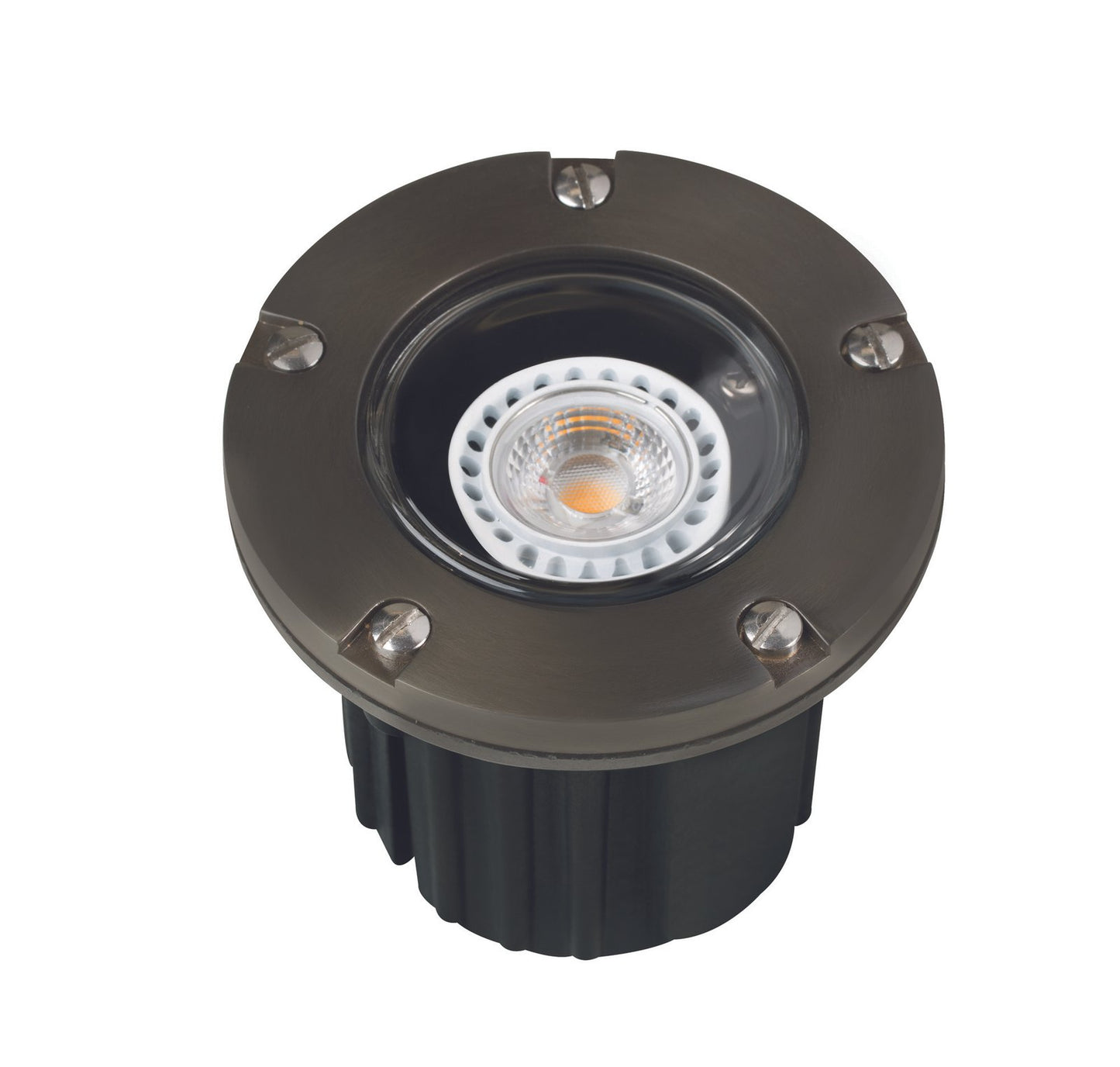 Brass Adjustable Lensed Well Light, Gun Metal, No Lamp — view 1