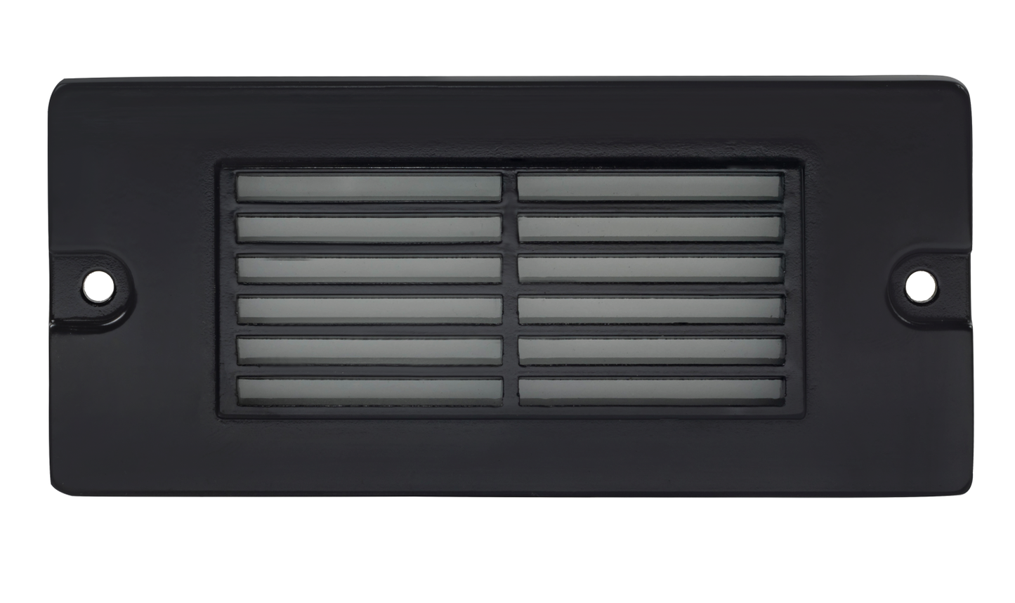 Aluminum 5½” Small Louvered Backless Box, Step Light, Black, 2.5W Integrated LED — view 1