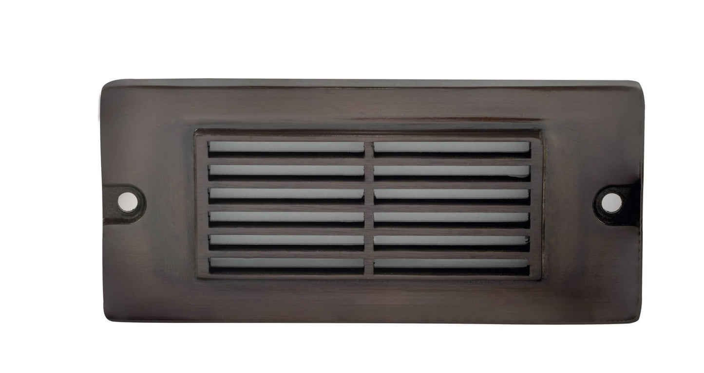 Brass 5½” Small Louvered Backless Box, Step Light, Gun Metal, 2.5W Integrated LED — view 1