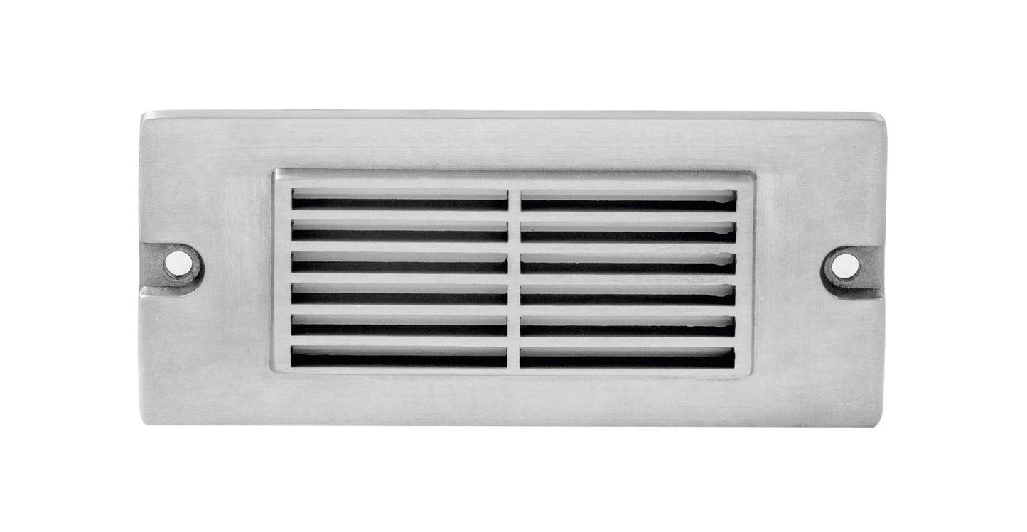 Brass 5½” Small Louvered Backless Box, Step Light, Silver Plated, 2.5W Integrated LED — view 1