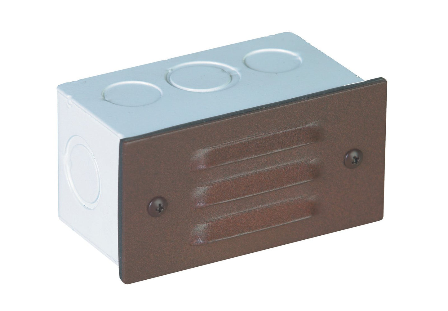 Aluminum 3 Louver Step Light, Rust, No Lamp — view 1