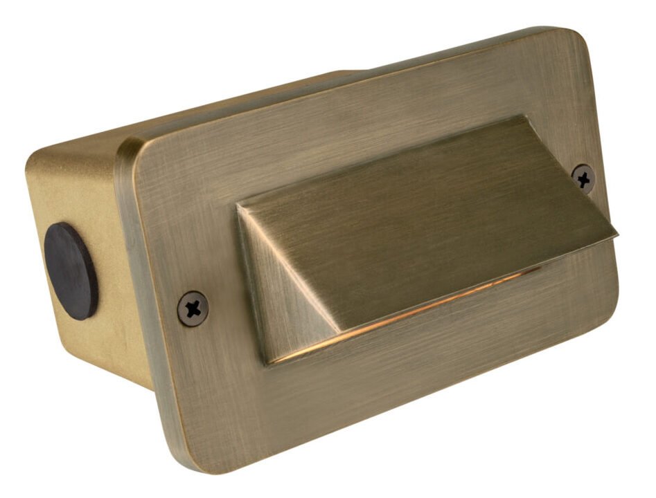 Brass 1 Louver Step Light, Antique Bronze, No Lamp — view 1