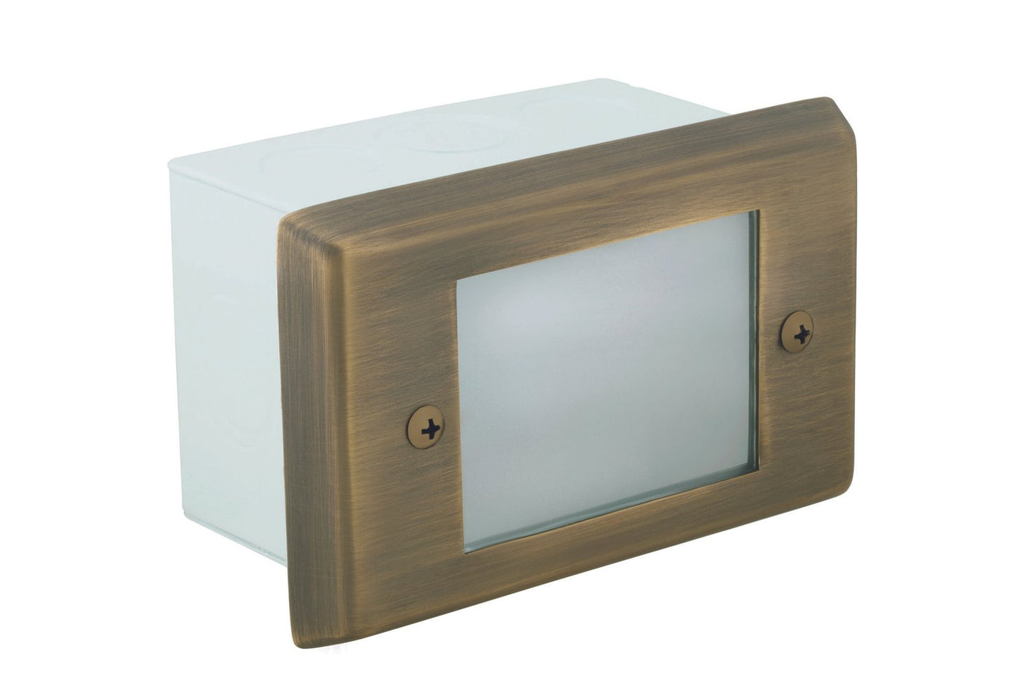 Brass Lensed Step Light, Antique Bronze, No Lamp — view 1