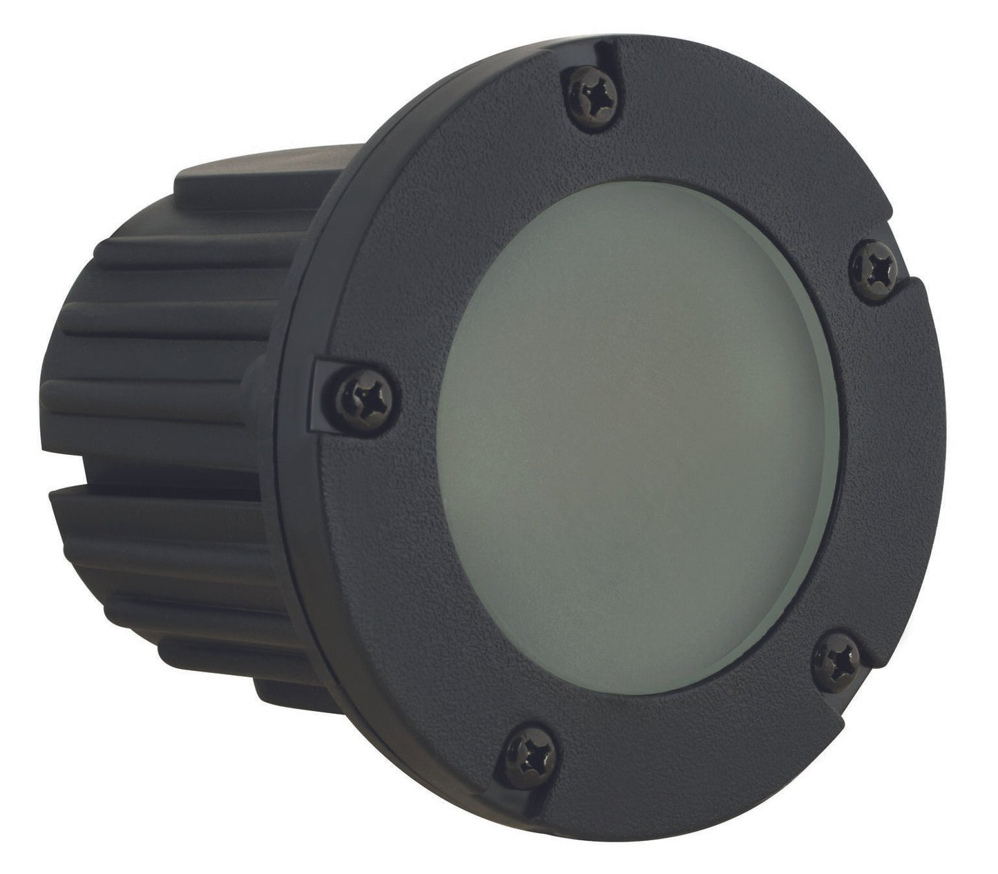 Composite Lensed Step Light with Frosted Lens, Black, No Lamp — view 1