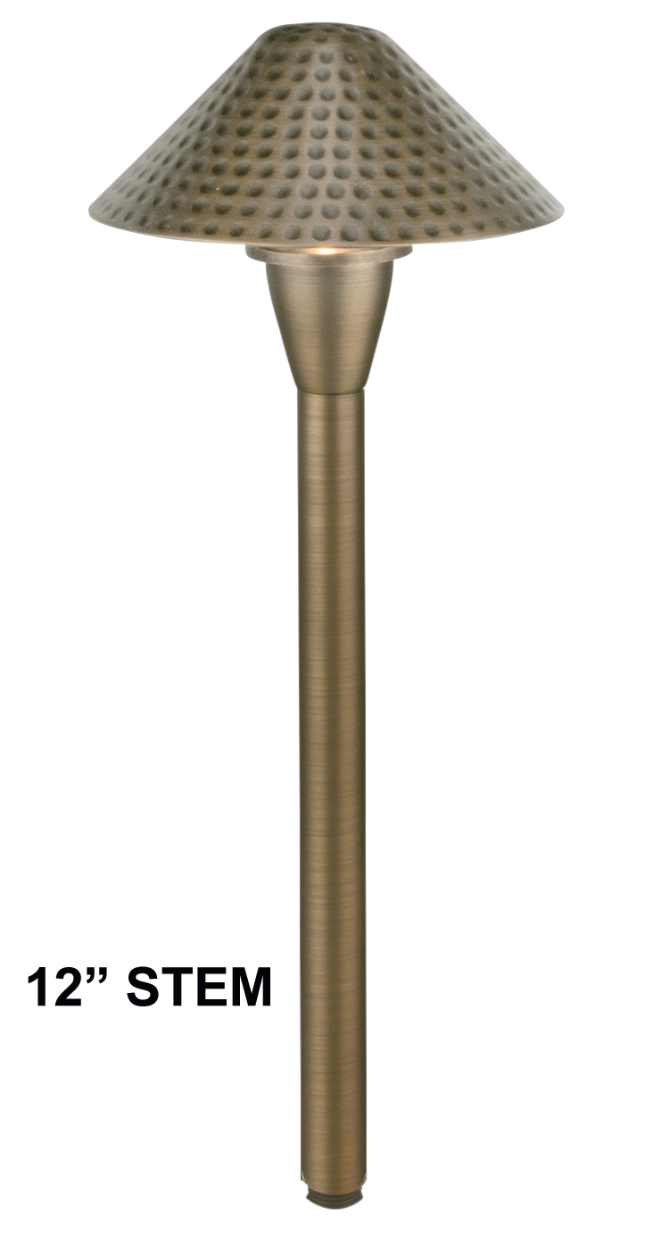 Brass RGB-WW Bluetooth 12" Dimpled Cone Area Light, Antique Bronze, 1W-5W LED — view 1