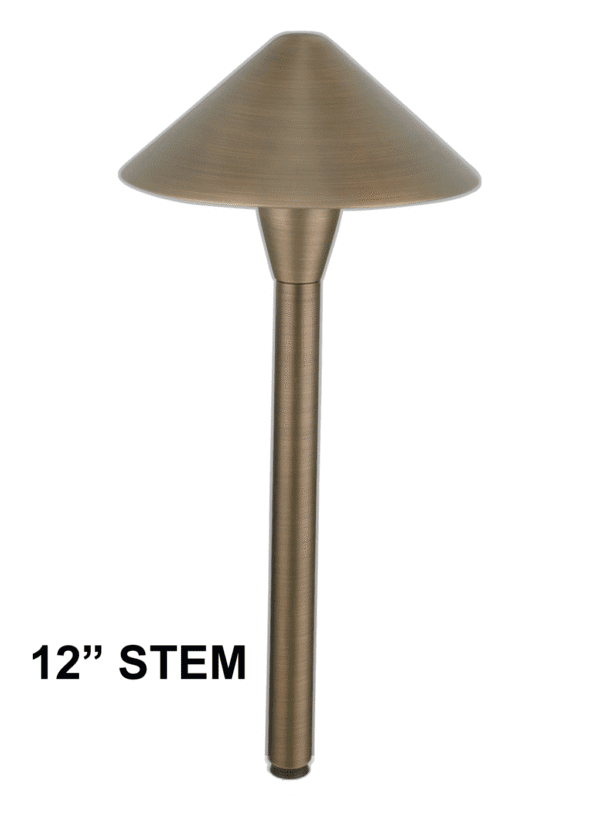Brass RGB-WW Bluetooth Large Cone, 12" Stem, Antique Bronze, 1W-5W LED — view 1