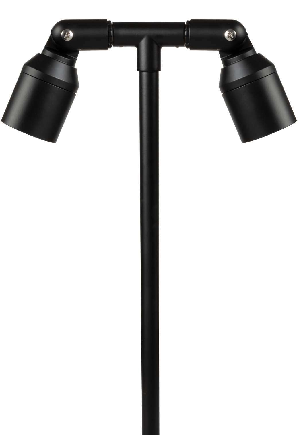 Aluminum Double Head, 24" Stem, Black, No Lamp — view 1