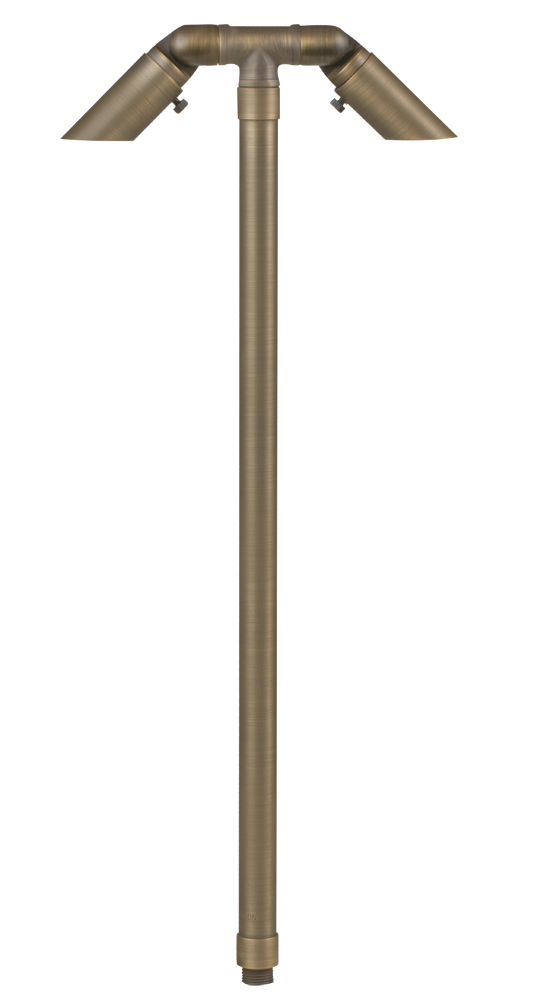 Brass Adjustable Double Head, 26" Stem, Antique Bronze, No Lamp — view 1