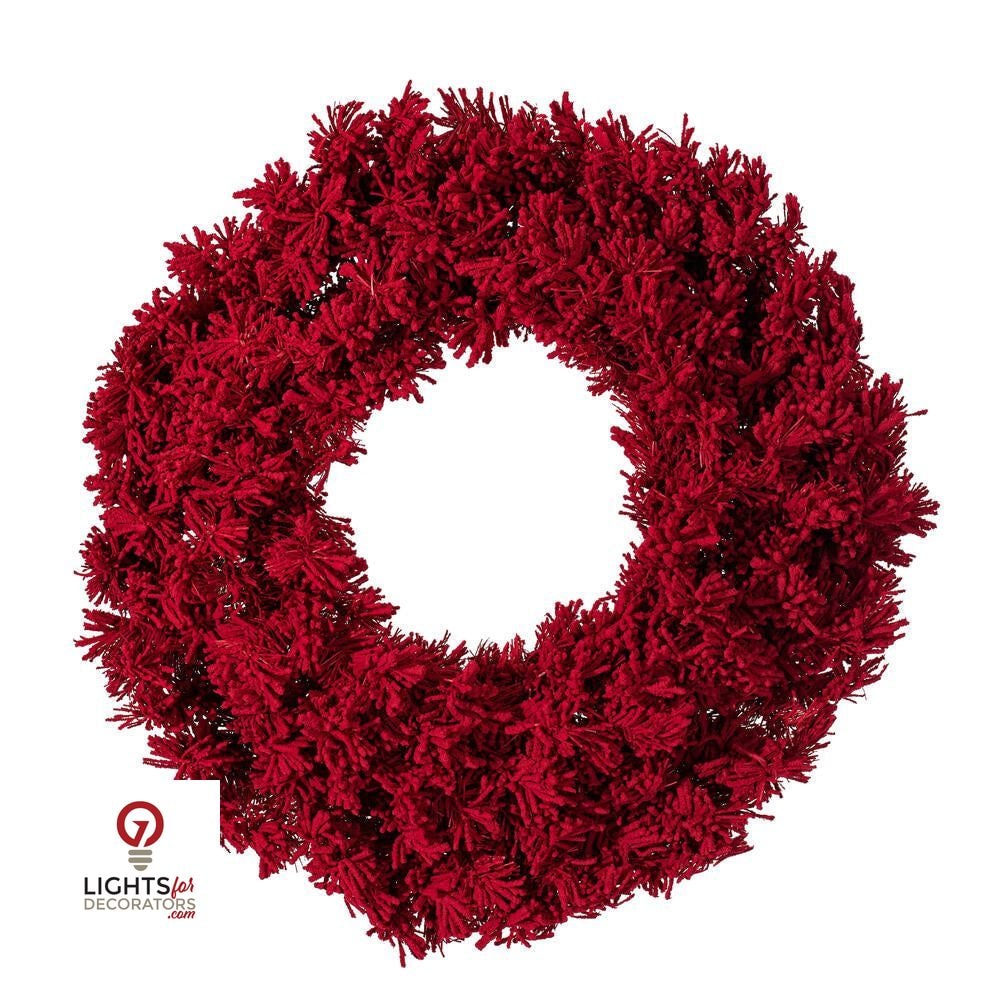 Designer Flocked Wreath - Red and Lime Green — view 8