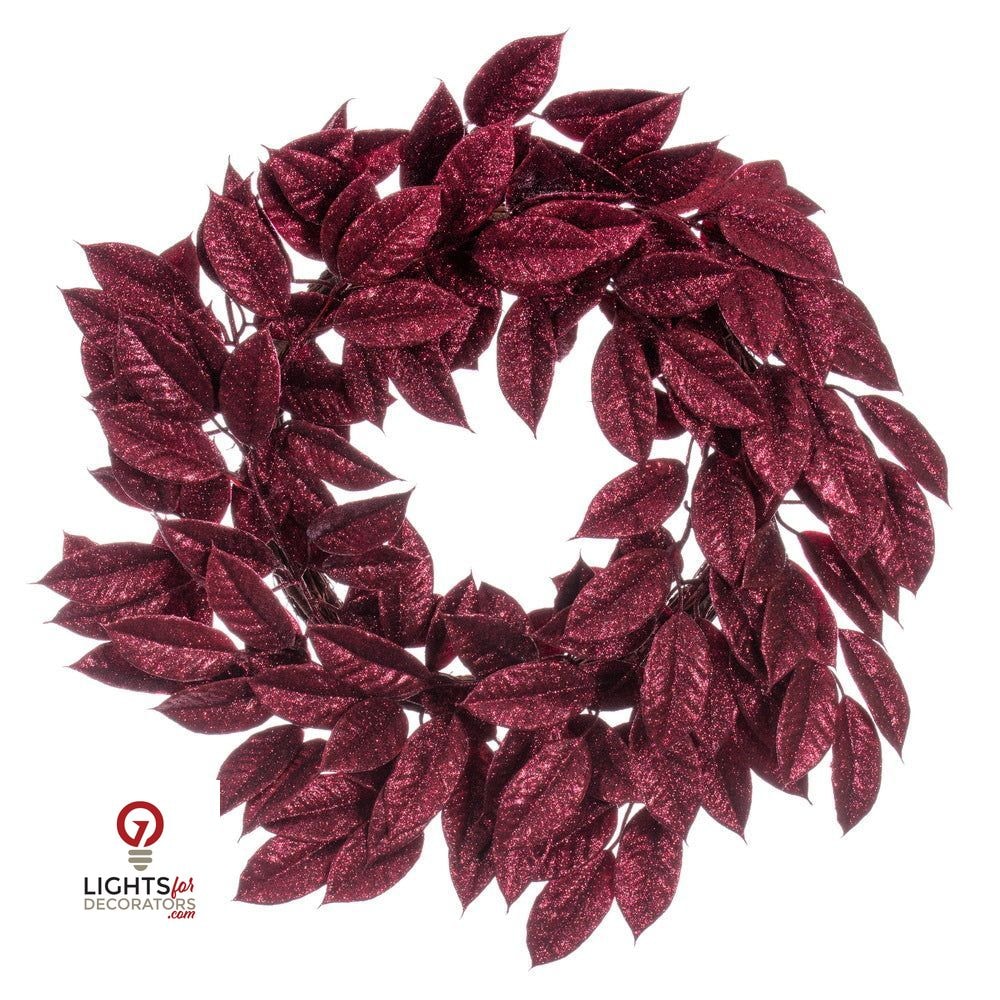 210" Gardenia Glitter Wreath — view 5