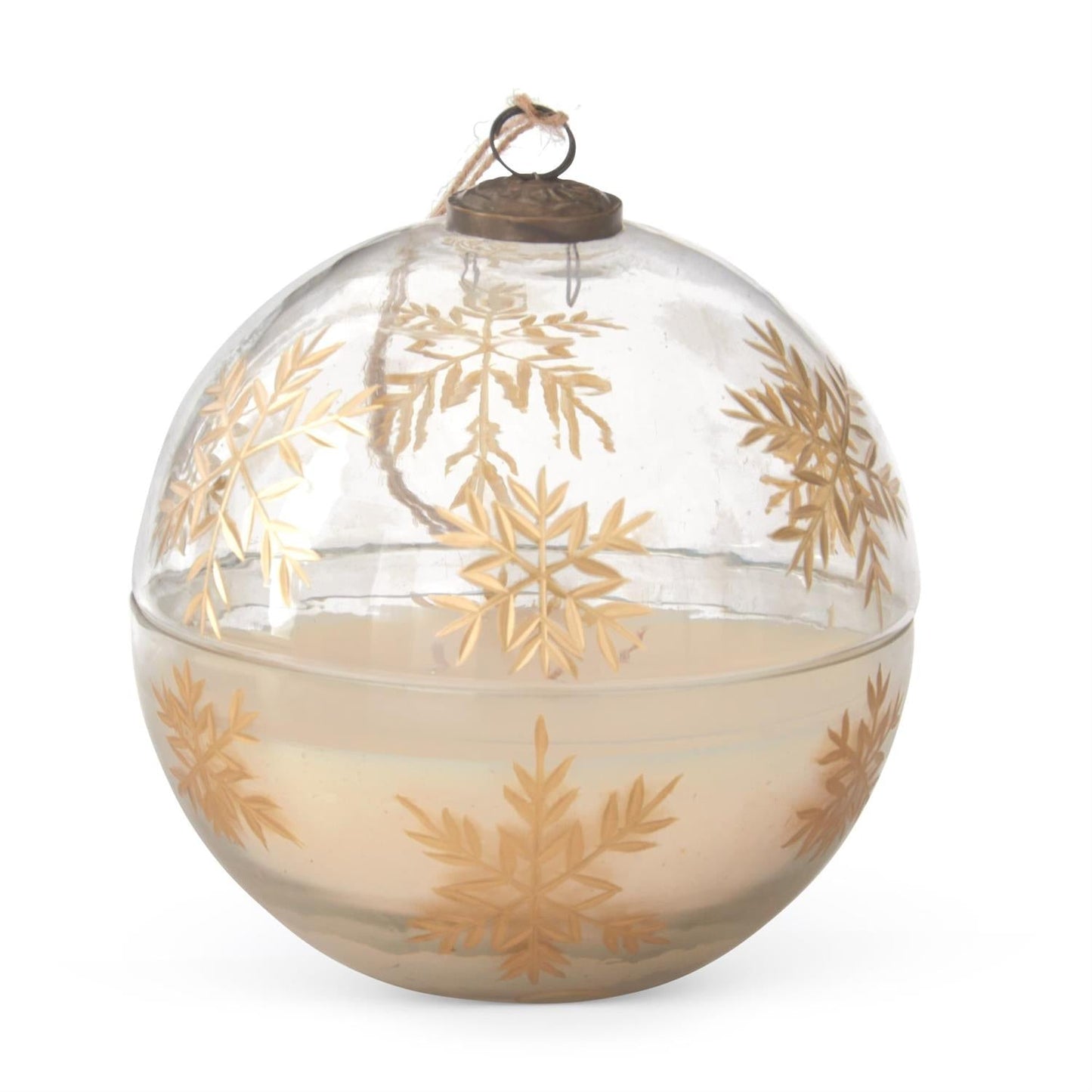 Clear Etched Gold Snowflake Filled Ornament Candle - 6.5" — view 4