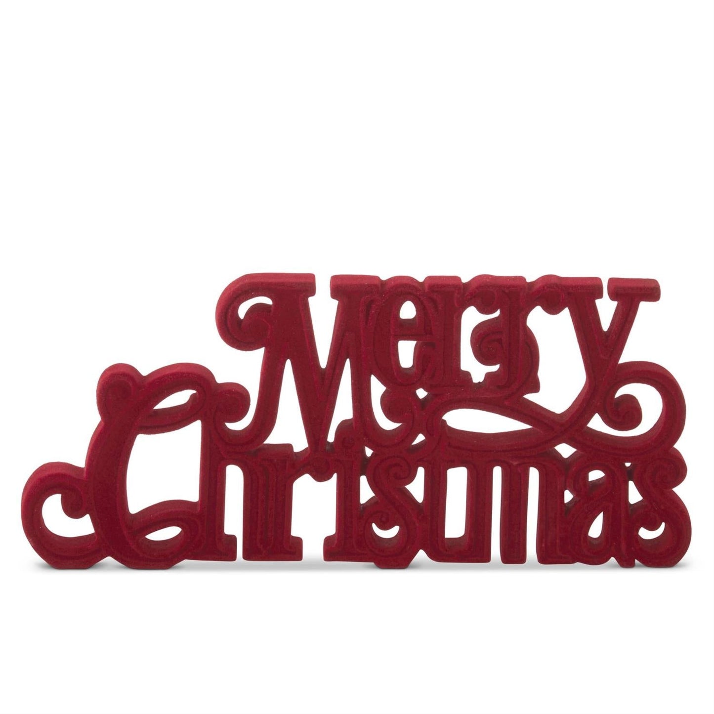 Merry Christmas Cutout - 11.5" - Burgundy Velvet Burgandy — view 1