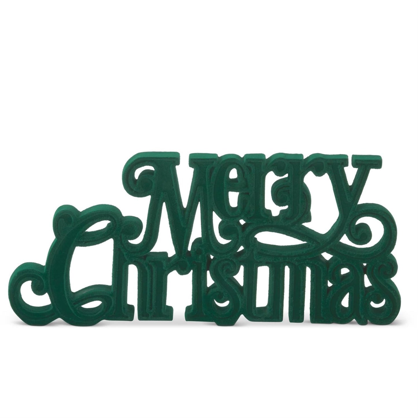 Merry Christmas Cutout - 11.5" - Green Velvet Green — view 1