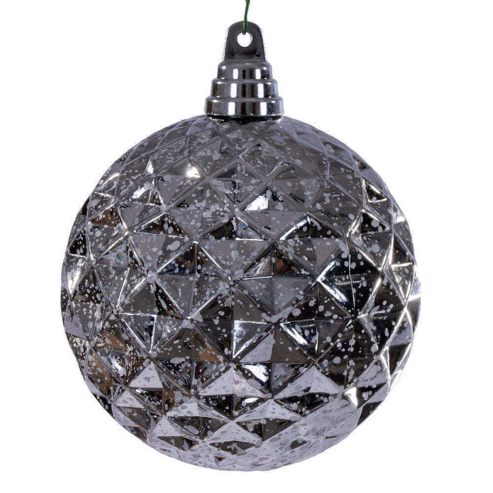 4.75" Diamond Mercury Ornament - Silver - Set of 4 Silver — view 2